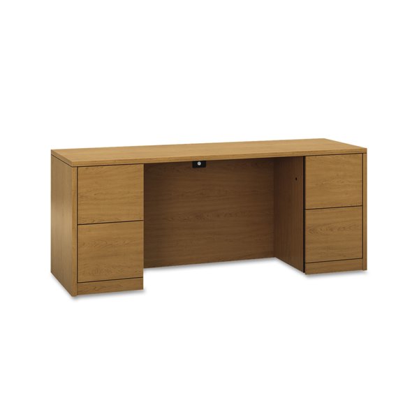 Hon Kneespace Credenza With Full-Height Pedestals, 72Wx24d, Harvest H105900.CC